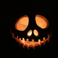 pumpkin jack skellington's face carved